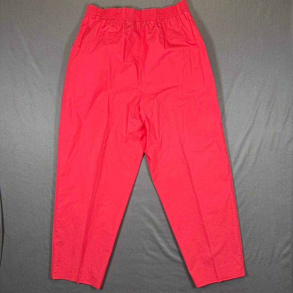 Liz Claiborne Vintage Womens M/L Coral Pink Cotton 2pc Jacket Pants Set Casual - Picture 4 of 16